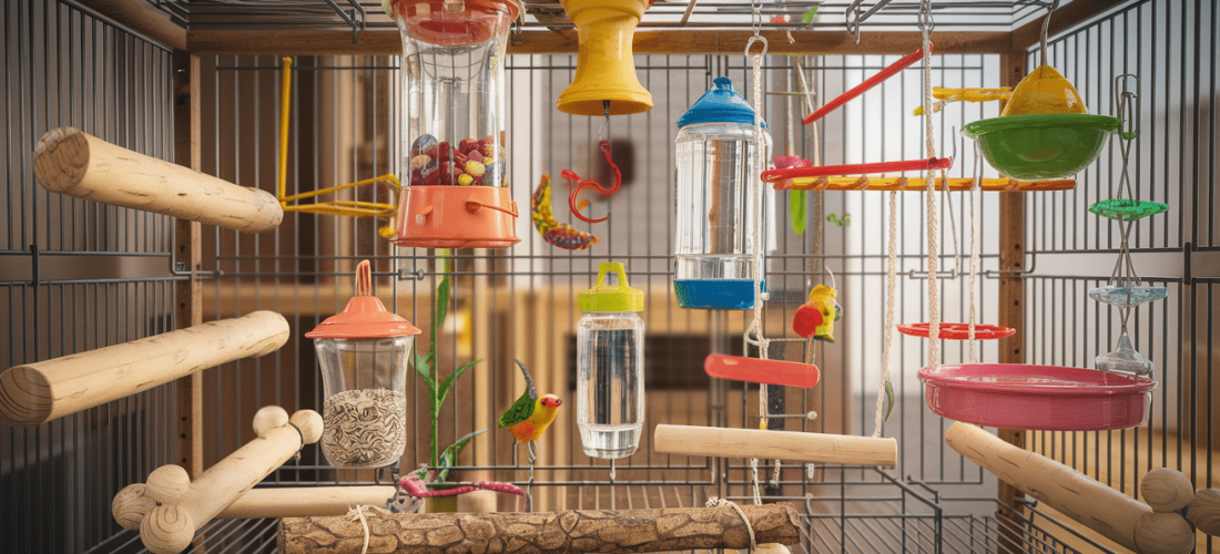découvrez les accessoires incontournables pour l'aménagement de la cage de votre oiseau : perchoirs confortables, mangeoires pratiques, abreuvoirs adaptés et jouets stimulants. offrez à votre compagnon à plumes tout le nécessaire pour un habitat sain et joyeux.