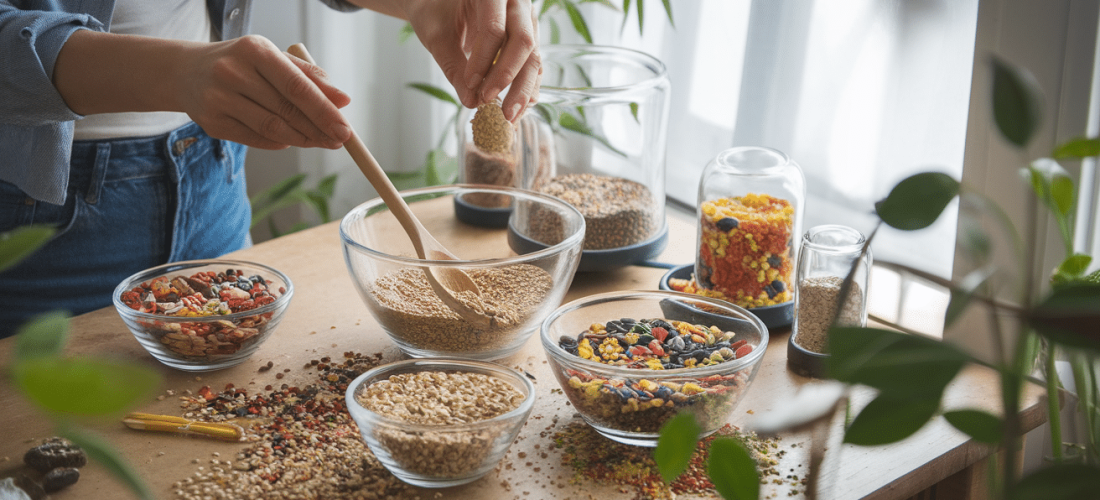 découvrez comment préparer des mélanges de graines équilibrés pour vos oiseaux afin d'assurer leur santé et leur bien-être. suivez nos conseils pour choisir les meilleures graines et créer des combinaisons nutritives adaptées aux besoins de vos compagnons à plumes.